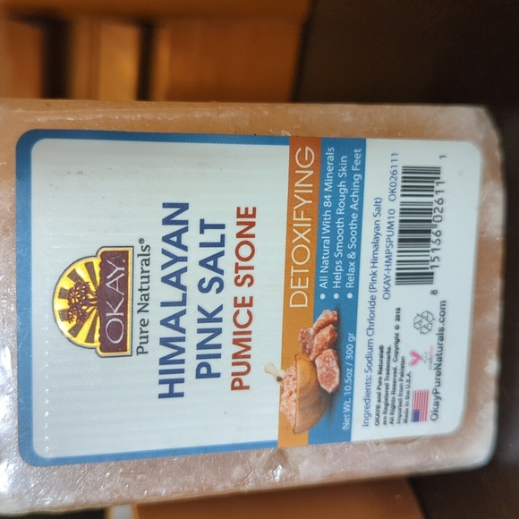 Okay Pure Naturals Himalayan Pink Salt Pumice Stone Detoxifying 10.5 OZ NEW NIP - Picture 2 of 9